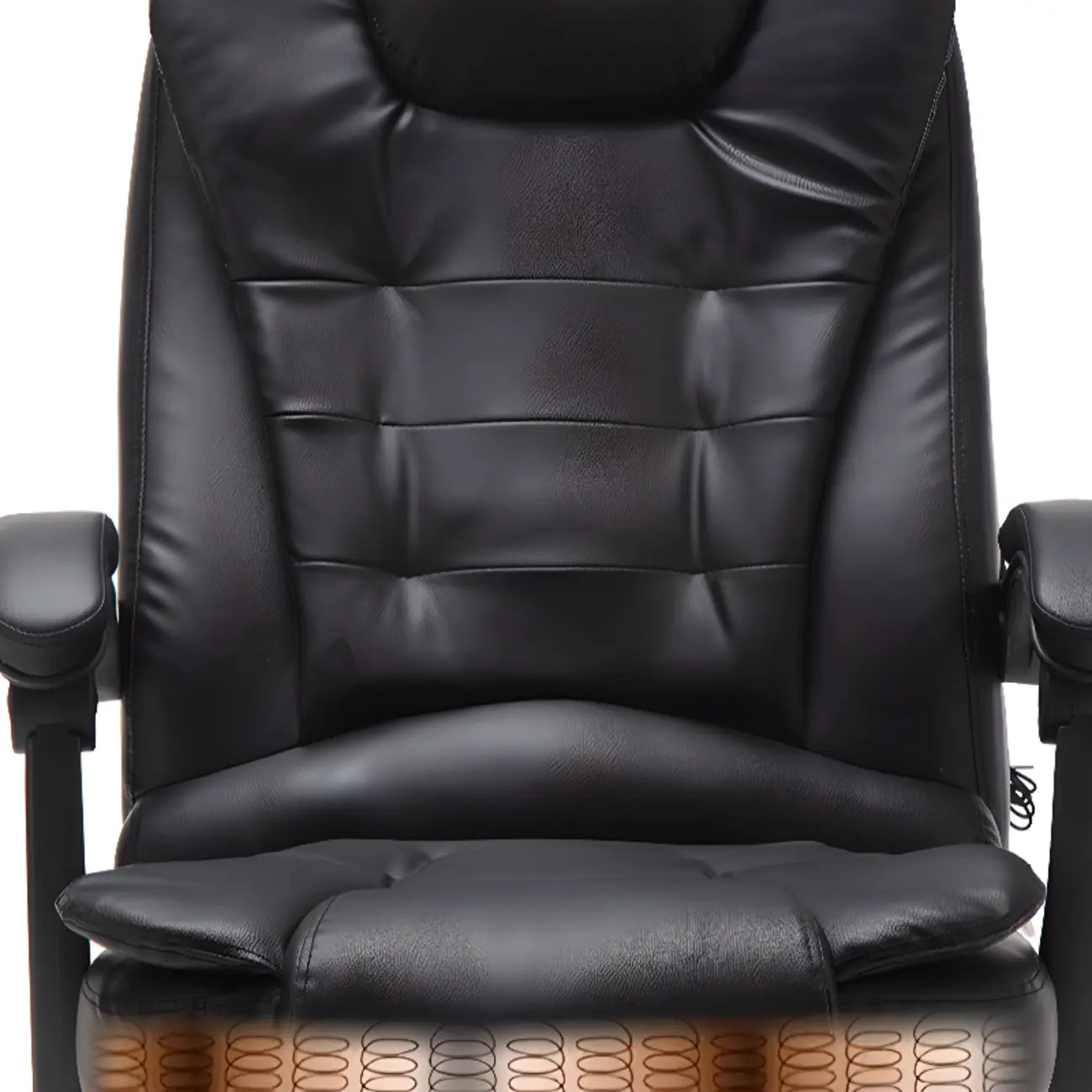 Executive Ergonomic Black Leather Swivel Reclining Office Chair