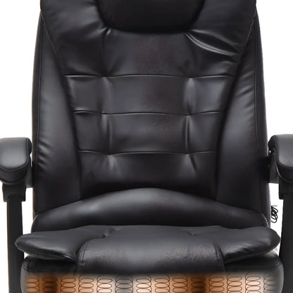 Executive Ergonomic Black Leather Swivel Reclining Office Chair