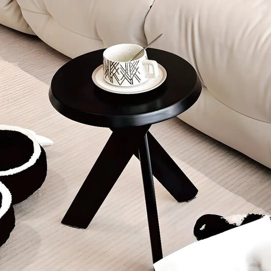 Contemporary Black Wooden Tripod Side Table