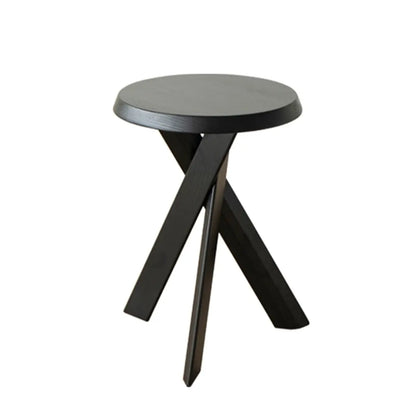 Contemporary Black Wooden Tripod Side Table