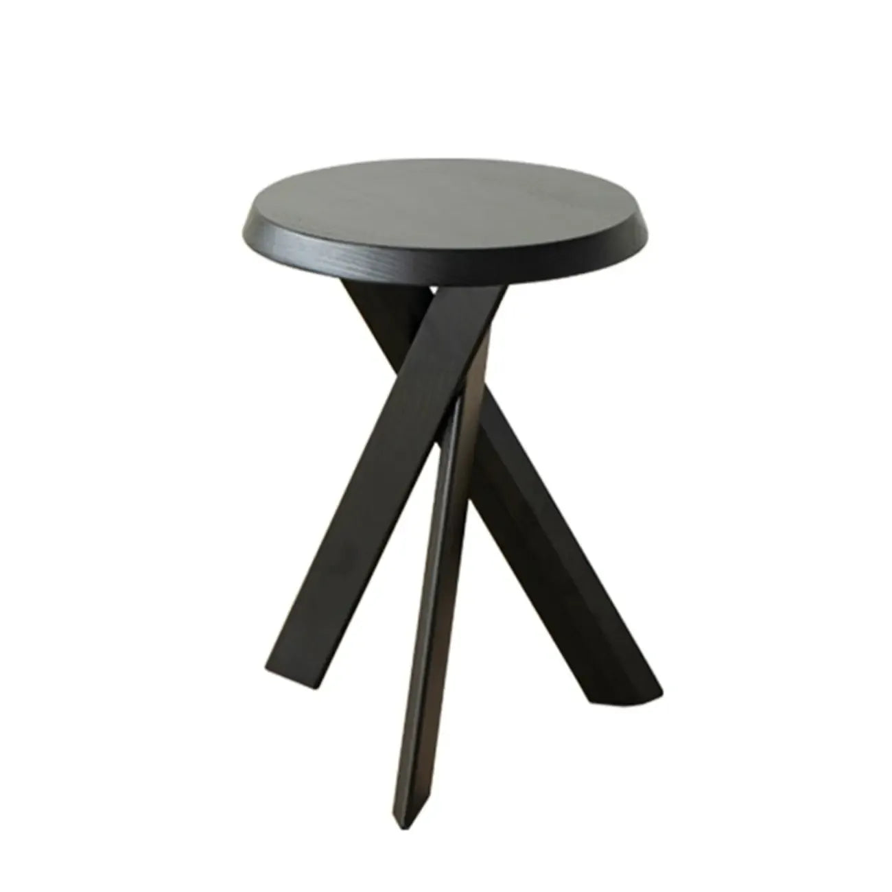 Contemporary Black Wooden Tripod Side Table