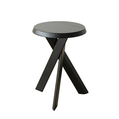 Contemporary Black Wooden Tripod Side Table