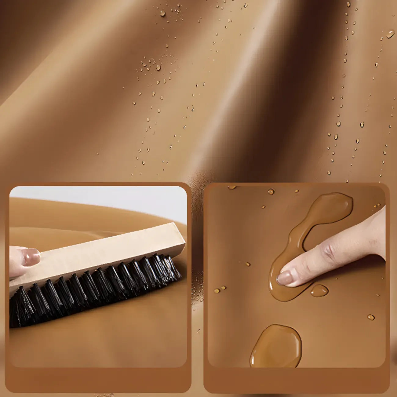 Modern Tufted Leather Accent ArmChair with Ottoman