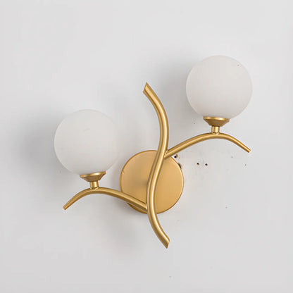 Modern 2-Light Wall Sconce with Glass Globes for Bedroom