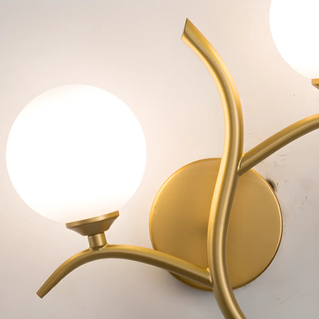 Modern 2-Light Wall Sconce with Glass Globes for Bedroom