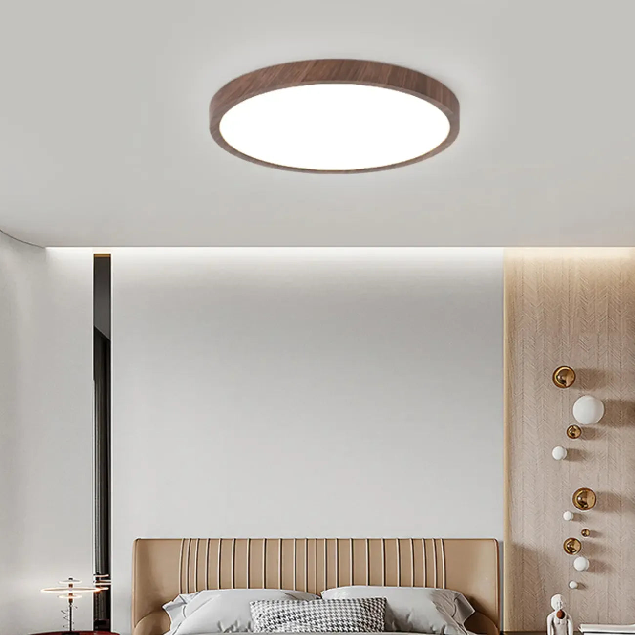 Simplistic Circular Acrylic Flush Ceiling Light in Dimmable
