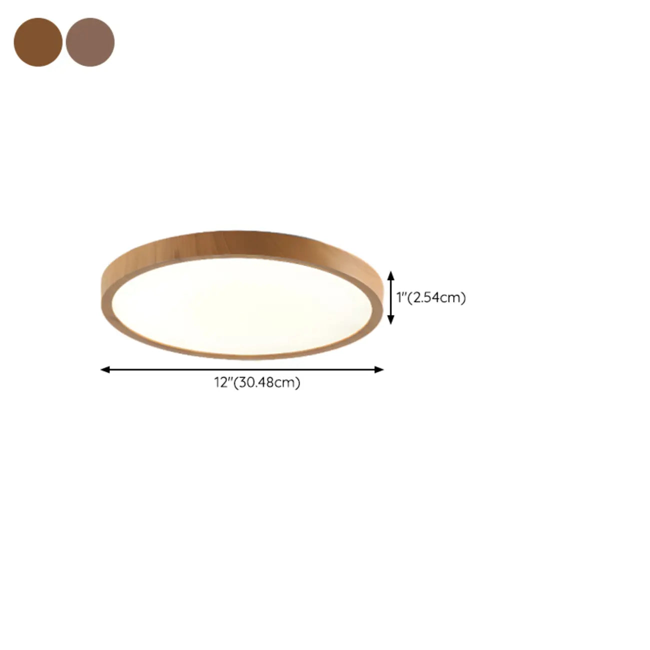 Simplistic Circular Acrylic Flush Ceiling Light in Dimmable