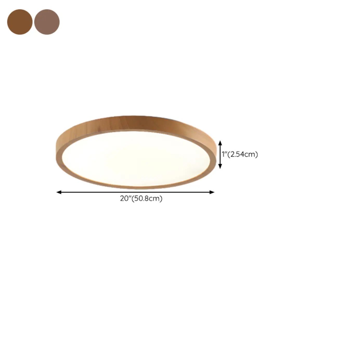 Simplistic Circular Acrylic Flush Ceiling Light in Dimmable