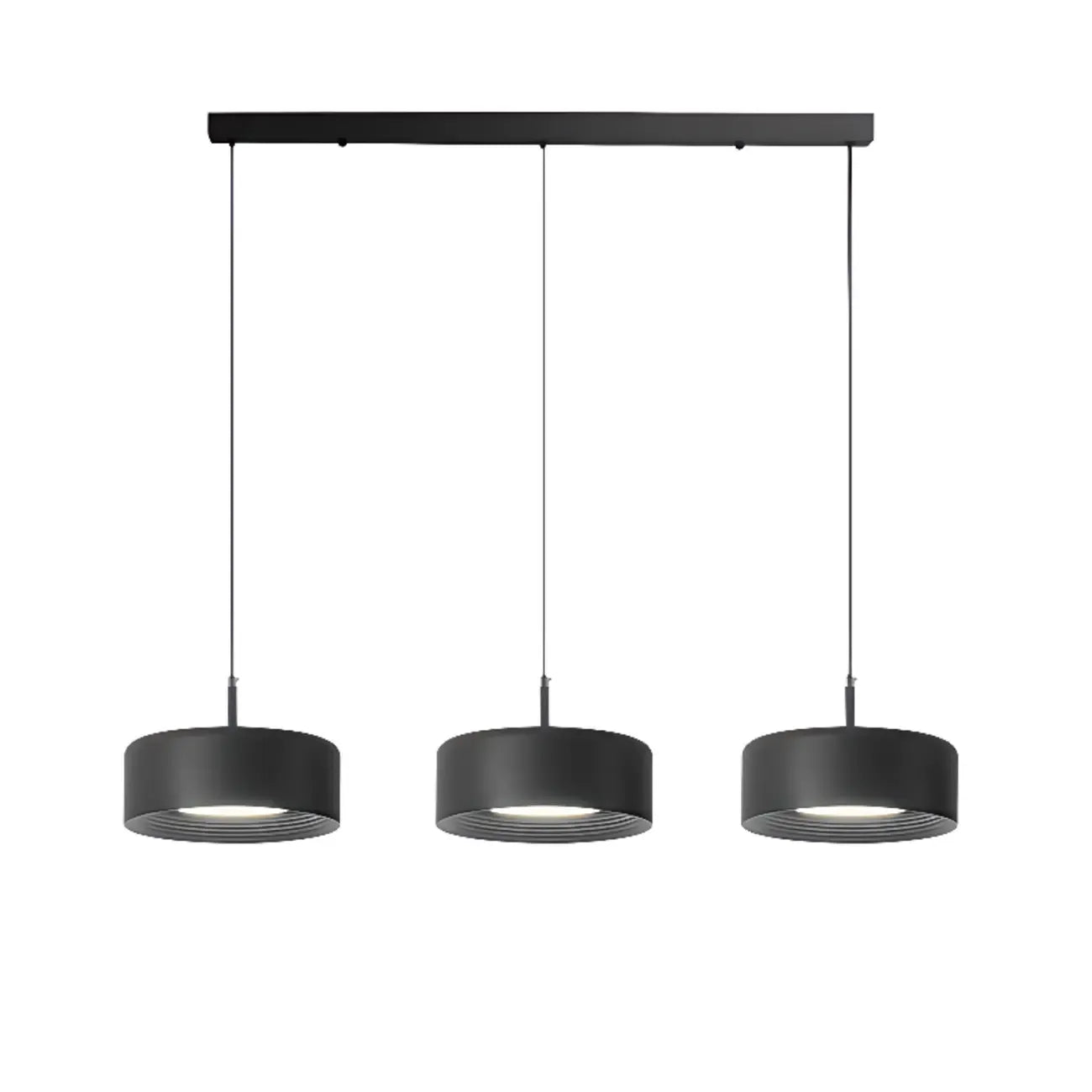 Simple Metal Drum Island Pendant Light Dimmable LED for Kitchen