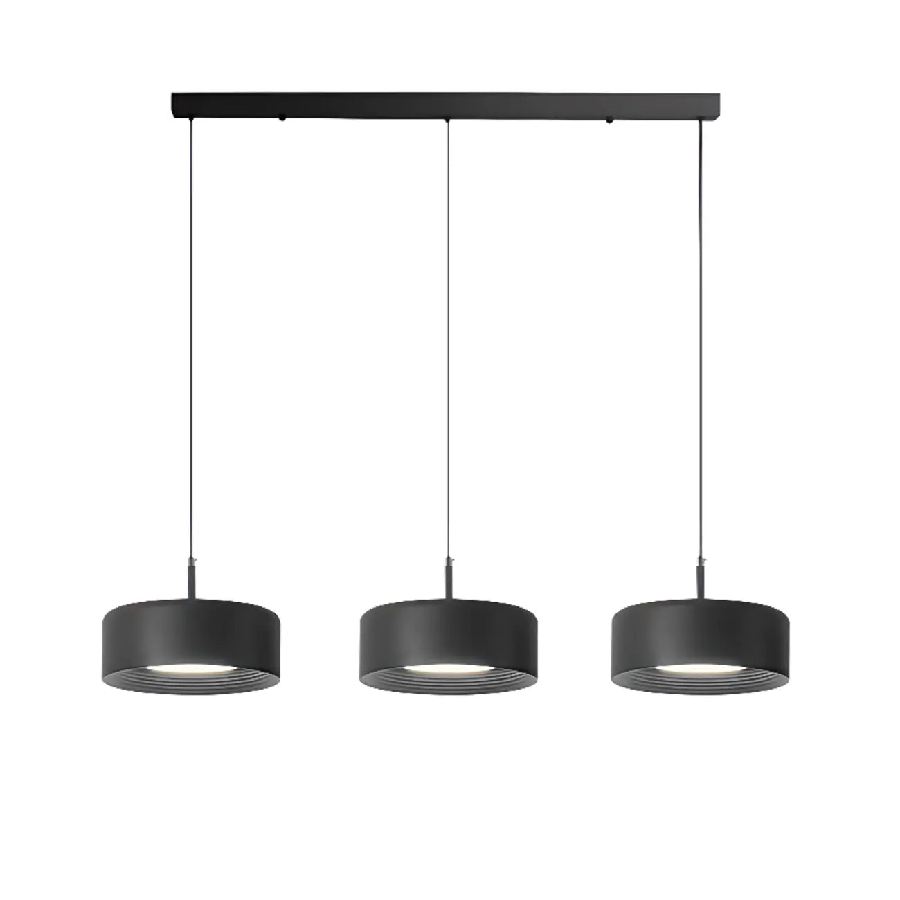 Simple Metal Drum Island Pendant Light Dimmable LED for Kitchen