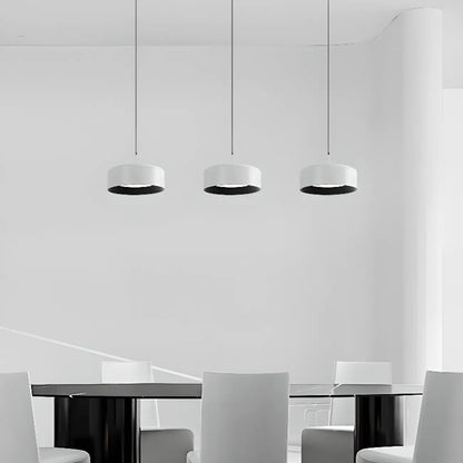 Simple Metal Drum Island Pendant Light Dimmable LED for Kitchen