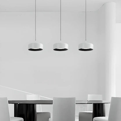 Simple Metal Drum Island Pendant Light Dimmable LED for Kitchen