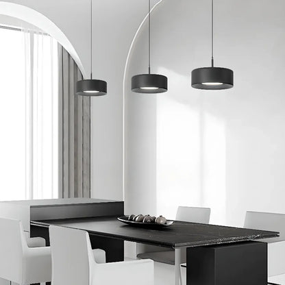 Simple Metal Drum Island Pendant Light Dimmable LED for Kitchen