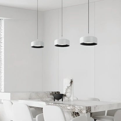 Simple Metal Drum Island Pendant Light Dimmable LED for Kitchen