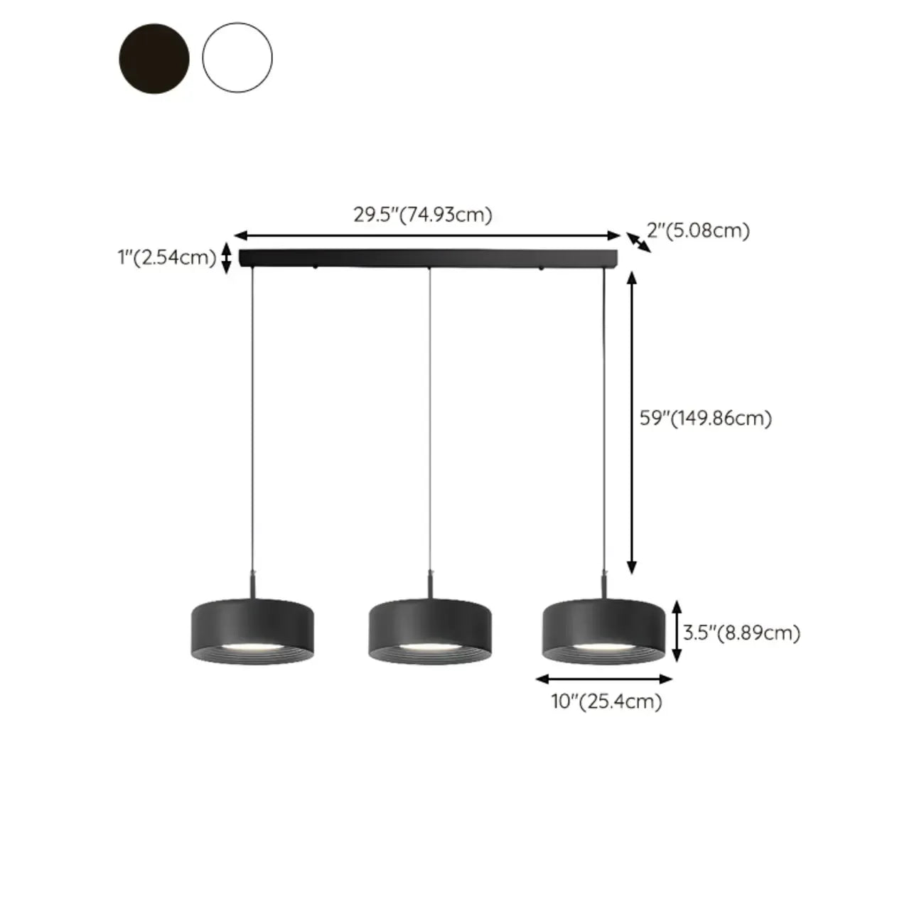 Simple Metal Drum Island Pendant Light Dimmable LED for Kitchen