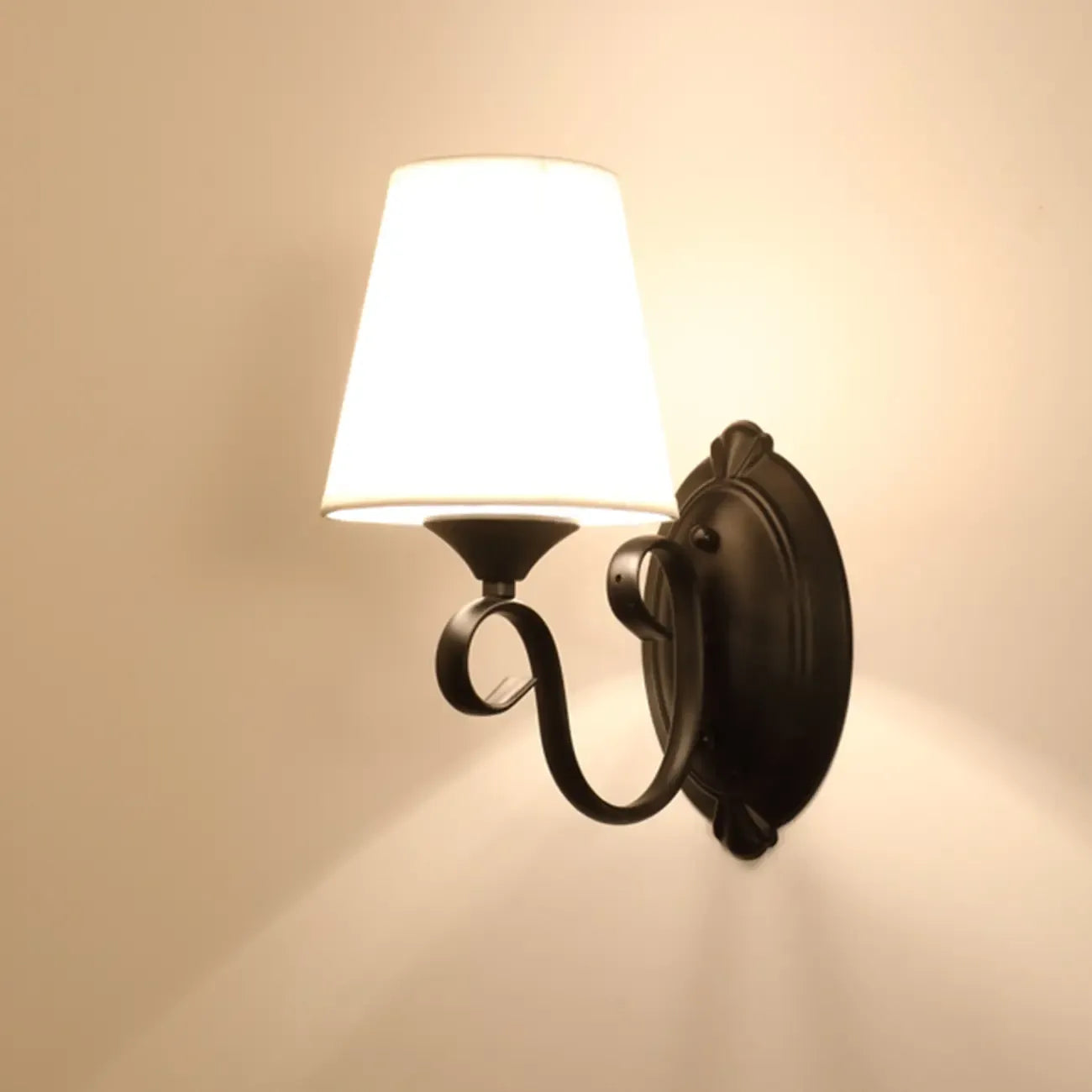 1/2 Light White Wall Sconce with Glass Shade for Living Room