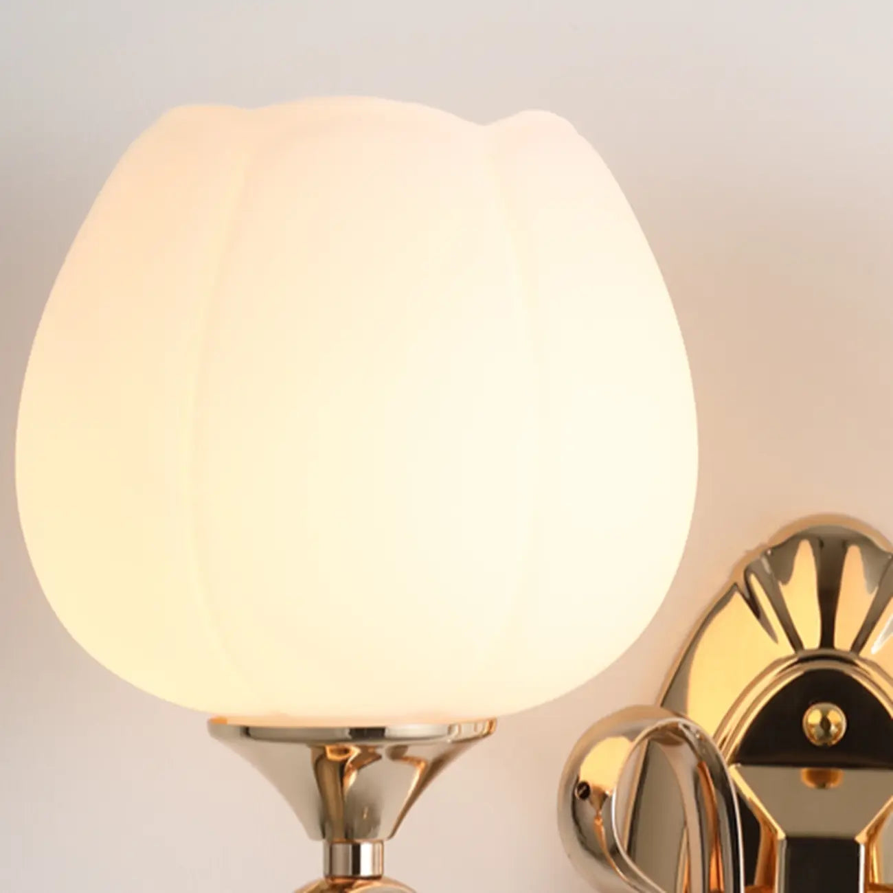 1/2 Light White Wall Sconce with Glass Shade for Living Room