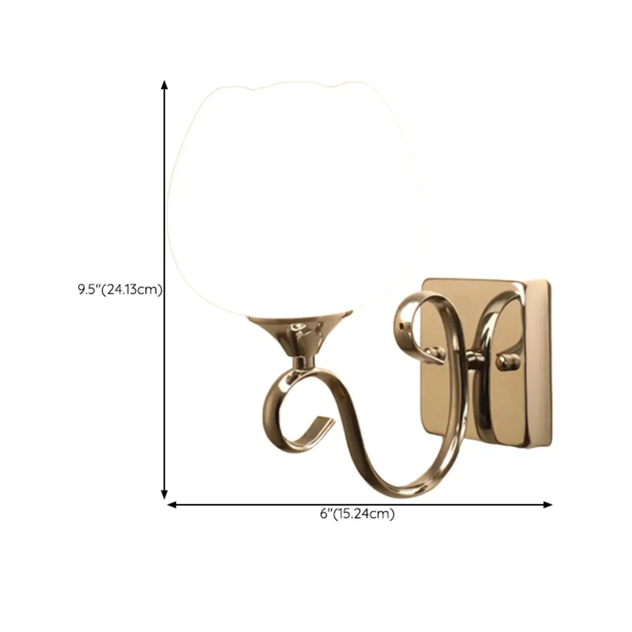 1/2 Light White Wall Sconce with Glass Shade for Living Room