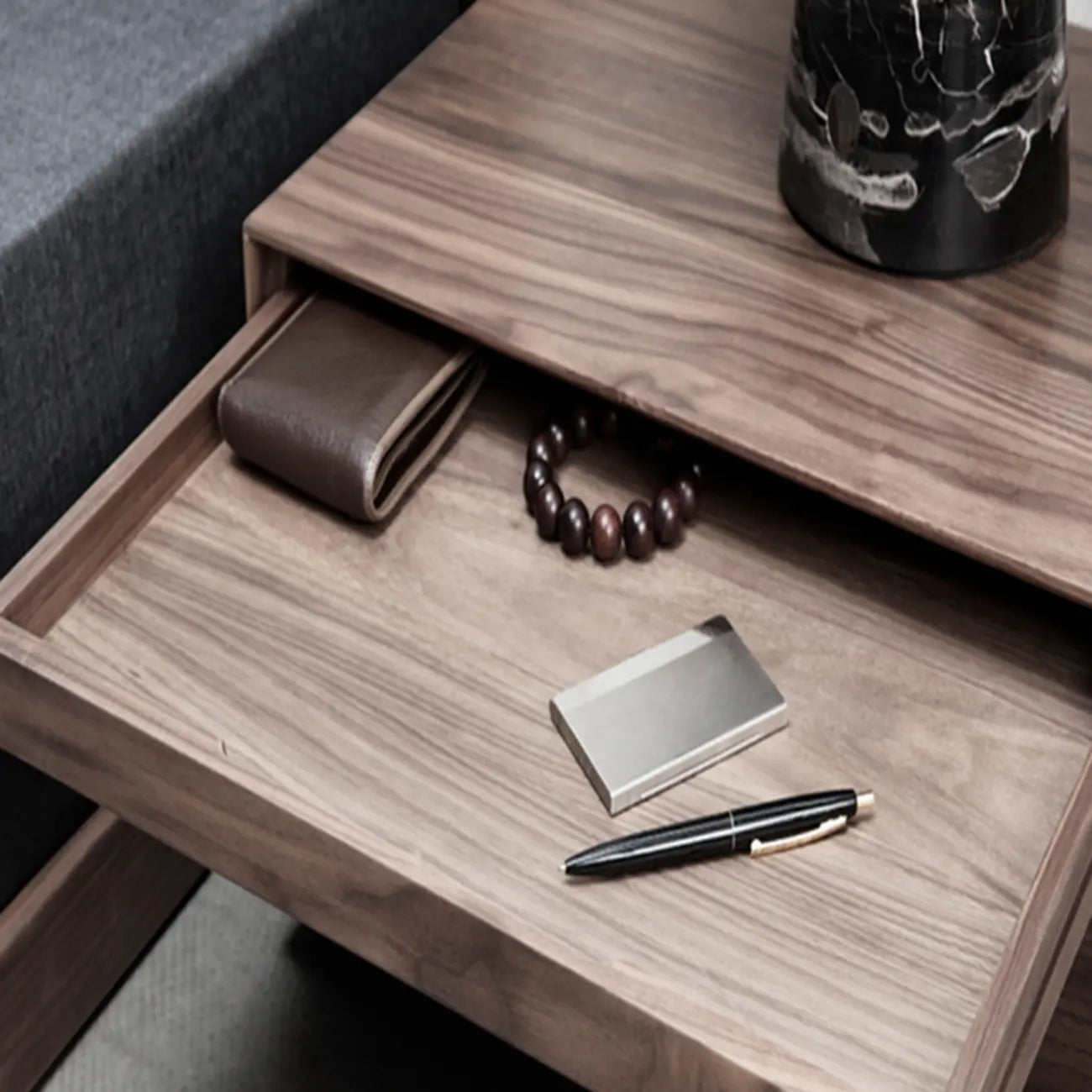 Scandinavia Solid Wood Two-Drawer Storage Nightstand