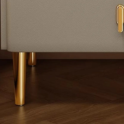 Modern Narrow Small Bedside Table Stone Top with Drawer Storage