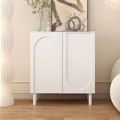 Modern Pink Wood Shoe Cabinet 3-Door Storage Unit