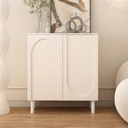 Modern Pink Wood Shoe Cabinet 3-Door Storage Unit