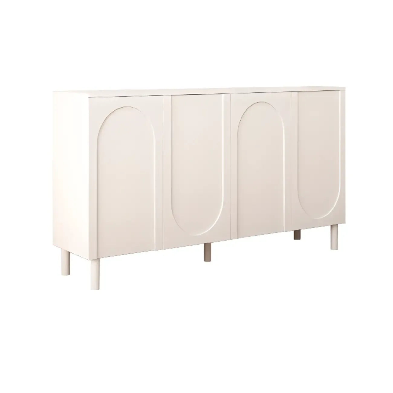 Modern Pink Wood Shoe Cabinet 3-Door Storage Unit