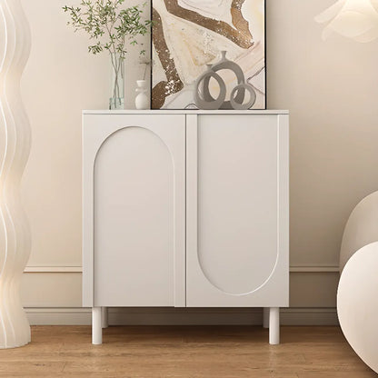 Modern Pink Wood Shoe Cabinet 3-Door Storage Unit