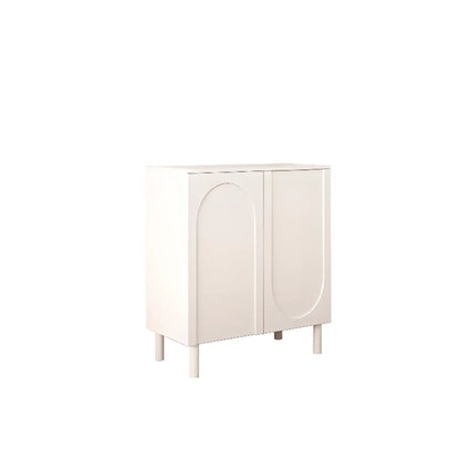 Modern Pink Wood Shoe Cabinet 3-Door Storage Unit