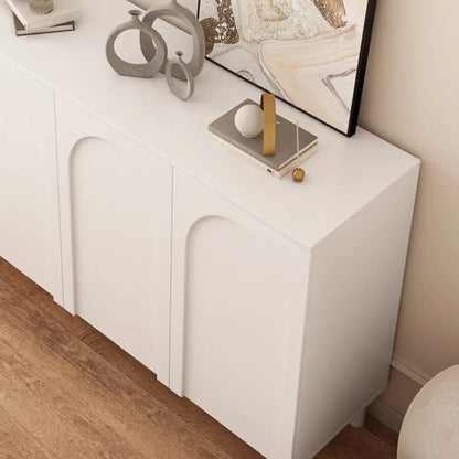 Modern Pink Wood Shoe Cabinet 3-Door Storage Unit