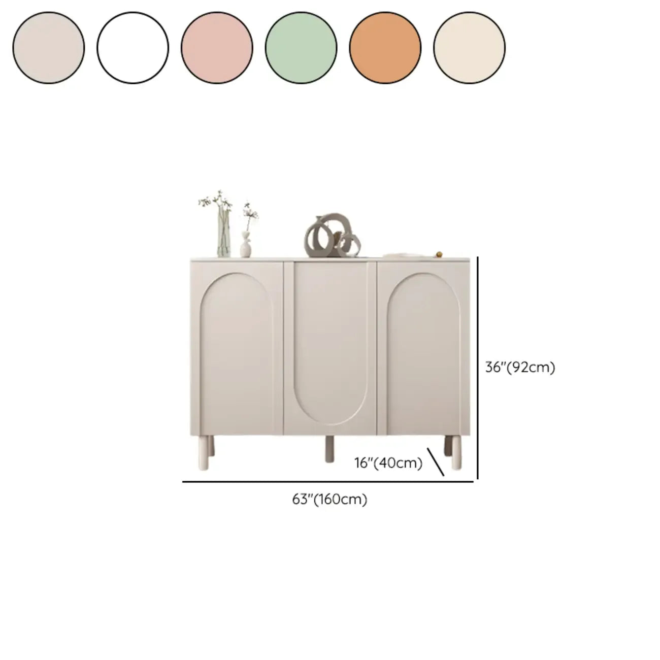 Modern Pink Wood Shoe Cabinet 3-Door Storage Unit