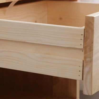 Scandinavian Rubberwood Nightstand with Drawers