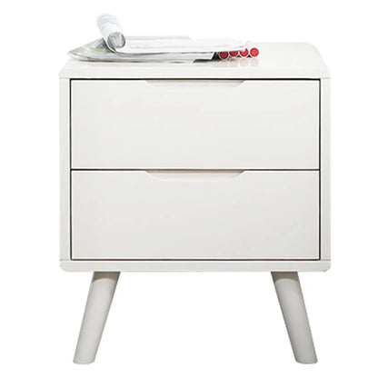 Scandinavian Rubberwood Nightstand with Drawers
