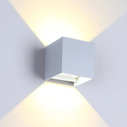 Aluminum Cube Solid Color Adjustable Up Down Outdoor Wall Sconce