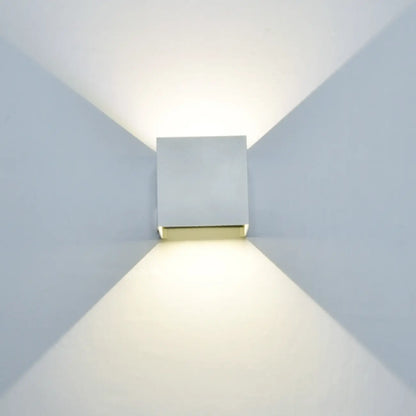 Aluminum Cube Solid Color Adjustable Up Down Outdoor Wall Sconce