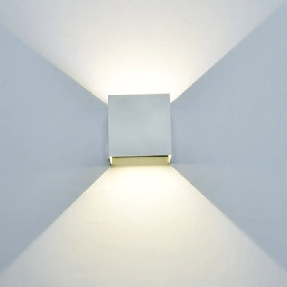 Aluminum Cube Solid Color Adjustable Up Down Outdoor Wall Sconce