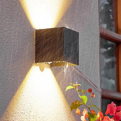Aluminum Cube Solid Color Adjustable Up Down Outdoor Wall Sconce