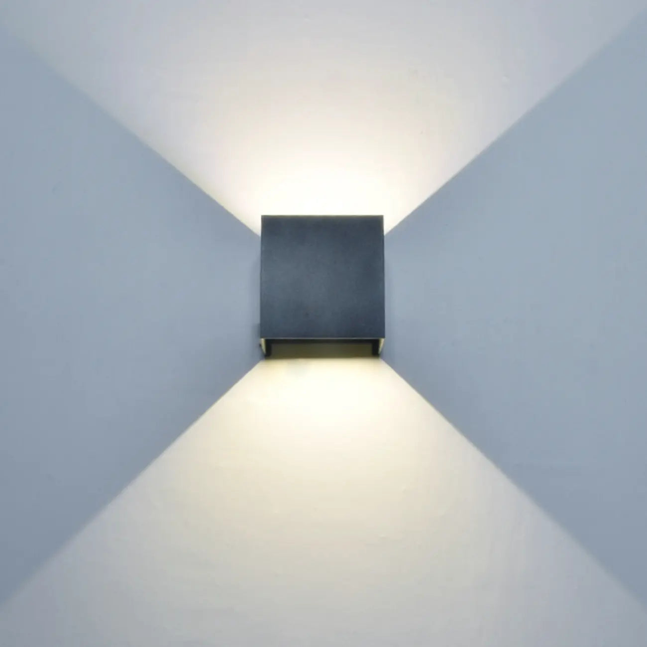 Aluminum Cube Solid Color Adjustable Up Down Outdoor Wall Sconce