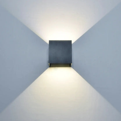 Aluminum Cube Solid Color Adjustable Up Down Outdoor Wall Sconce