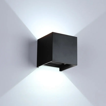 Aluminum Cube Solid Color Adjustable Up Down Outdoor Wall Sconce