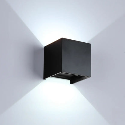 Aluminum Cube Solid Color Adjustable Up Down Outdoor Wall Sconce