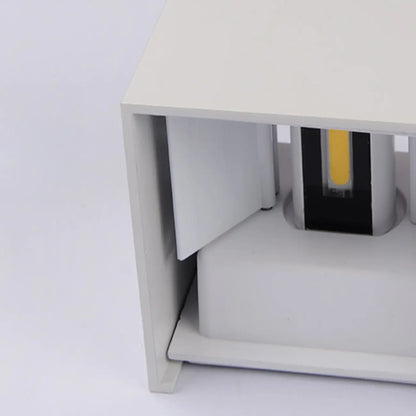 Aluminum Cube Solid Color Adjustable Up Down Outdoor Wall Sconce