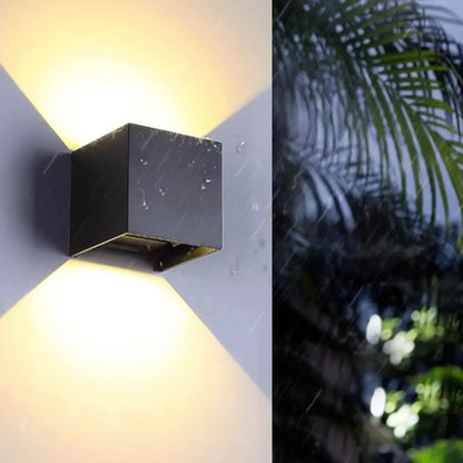 Aluminum Cube Solid Color Adjustable Up Down Outdoor Wall Sconce