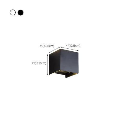 Aluminum Cube Solid Color Adjustable Up Down Outdoor Wall Sconce