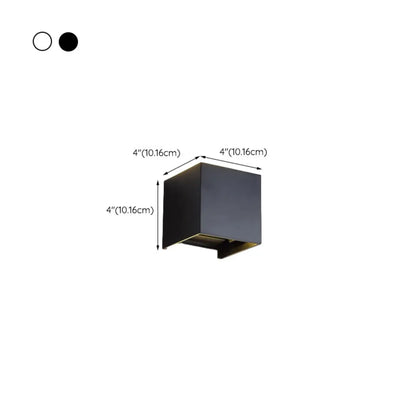 Aluminum Cube Solid Color Adjustable Up Down Outdoor Wall Sconce