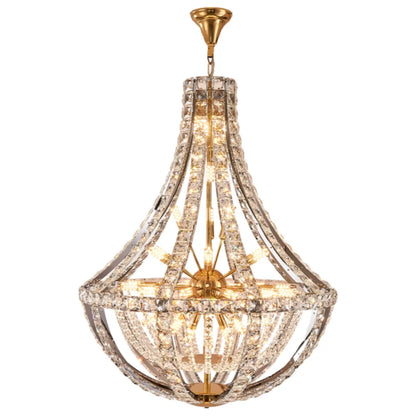 Gold Sphere Glamorous Crystal Stairwell Chandelier