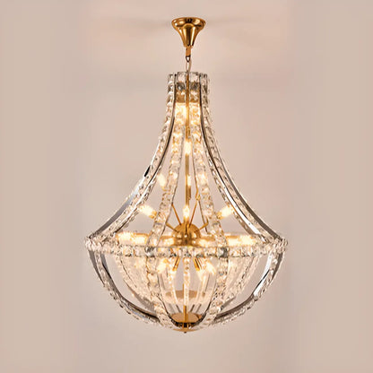 Gold Sphere Glamorous Crystal Stairwell Chandelier