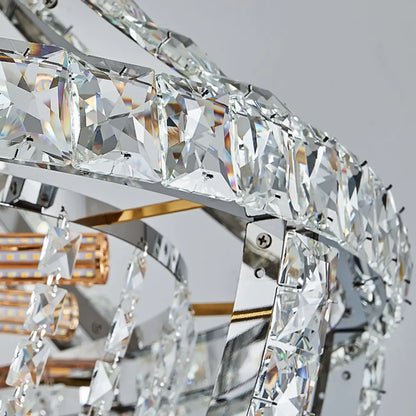 Gold Sphere Glamorous Crystal Stairwell Chandelier