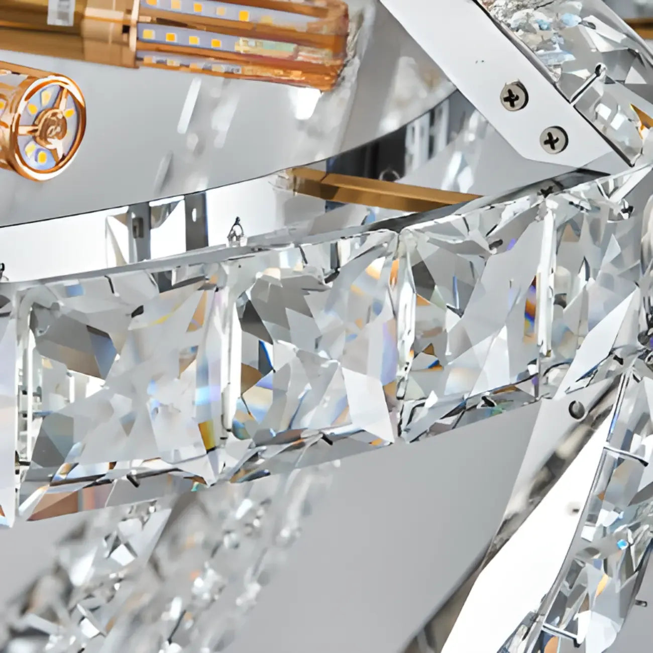 Gold Sphere Glamorous Crystal Stairwell Chandelier