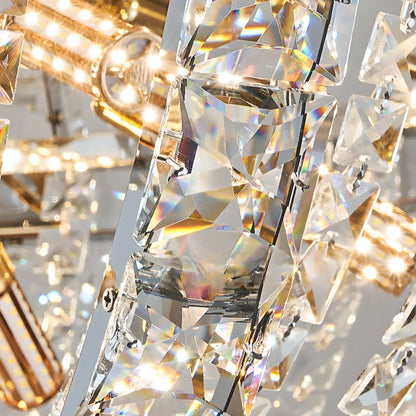 Gold Sphere Glamorous Crystal Stairwell Chandelier